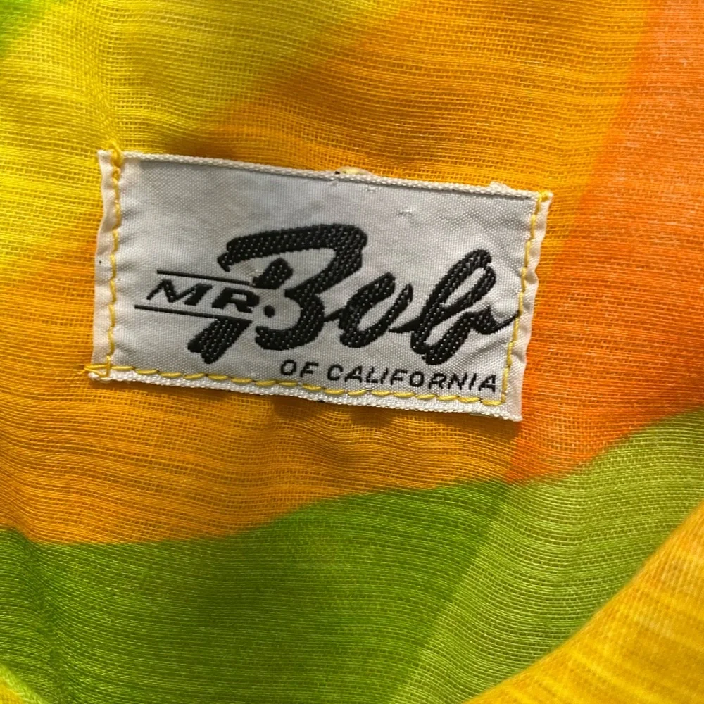 Vintage Mr. Bob of California Color Pop Ruffle Front Midi Dress - Picture 2 of 11